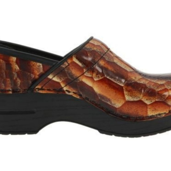 Dansko Size 37 6.5 7 Professional Tiger's Eye Clogs Shoes Animal Print Leather - Picture 4 of 6